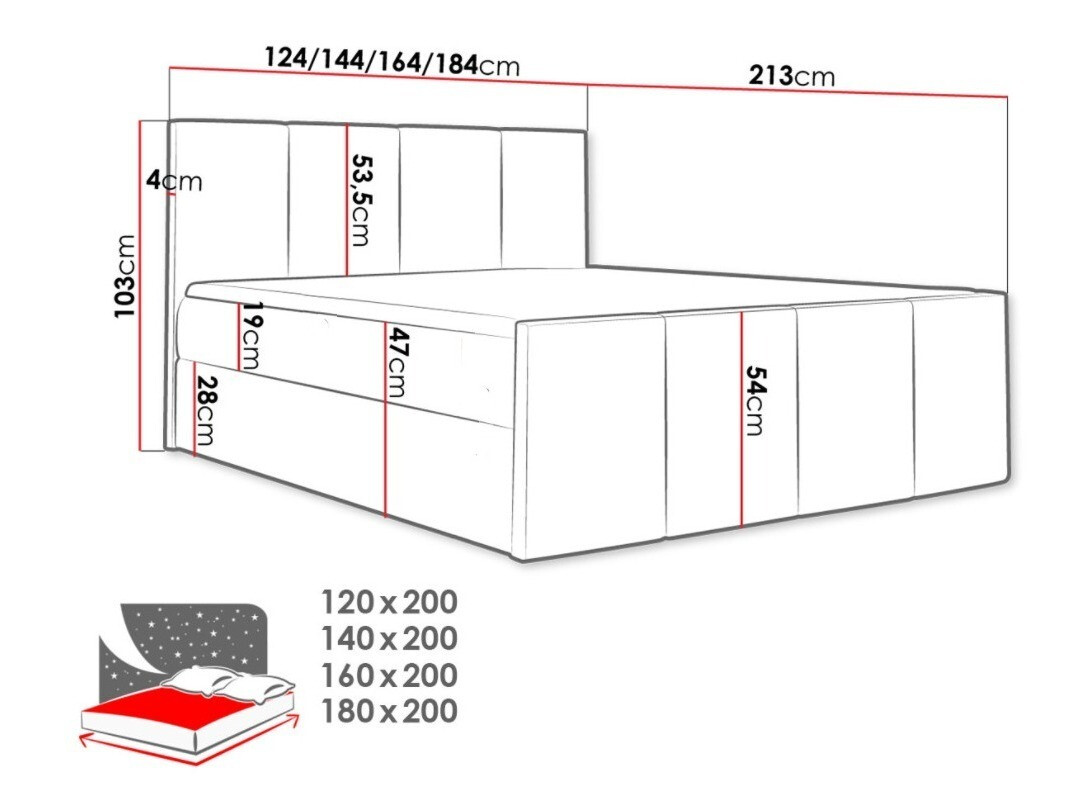 Boxspringbett Baltimore 154 (Kameleon 72)