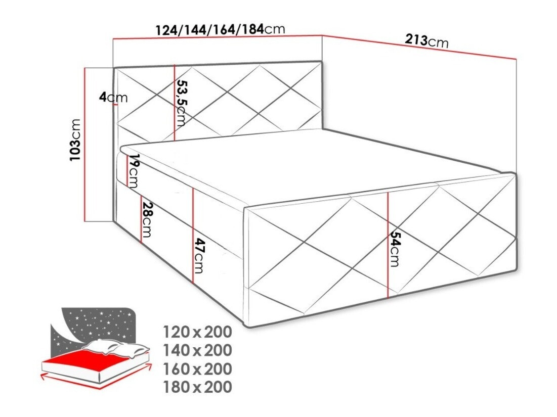 Boxspringbett Baltimore 155 (Kameleon 59)