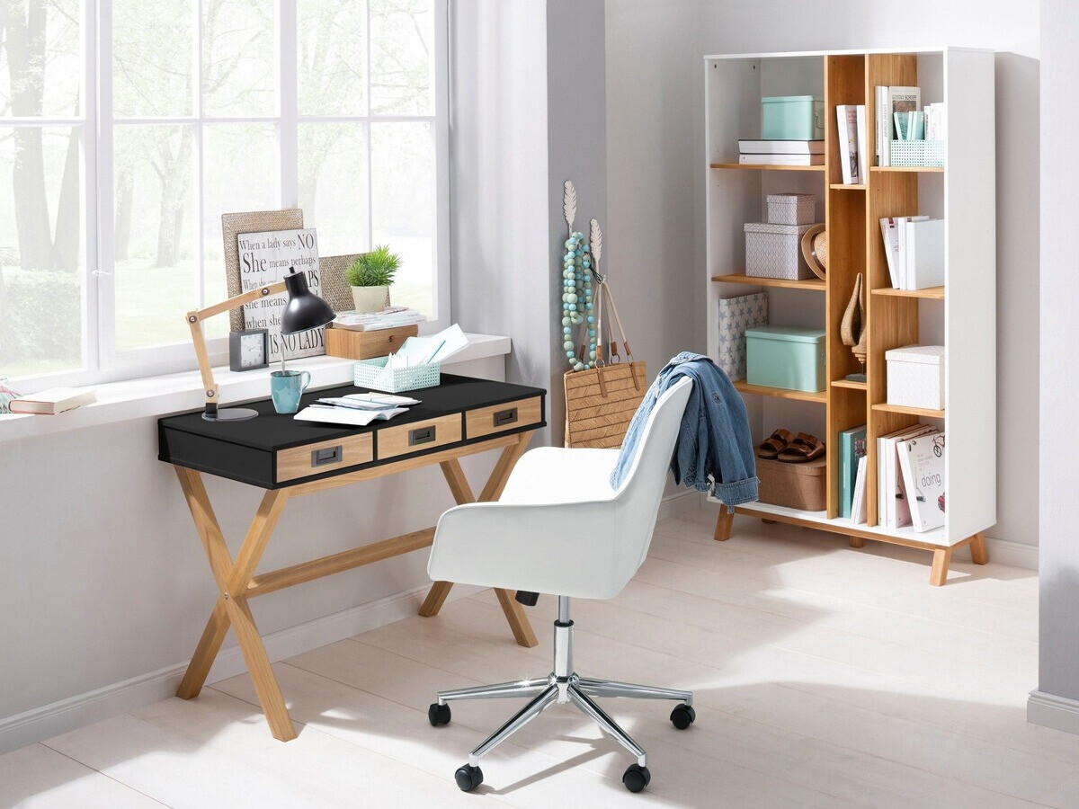 Büro-Set Denton 210 (Schwarz + Kiefernholzoptik)