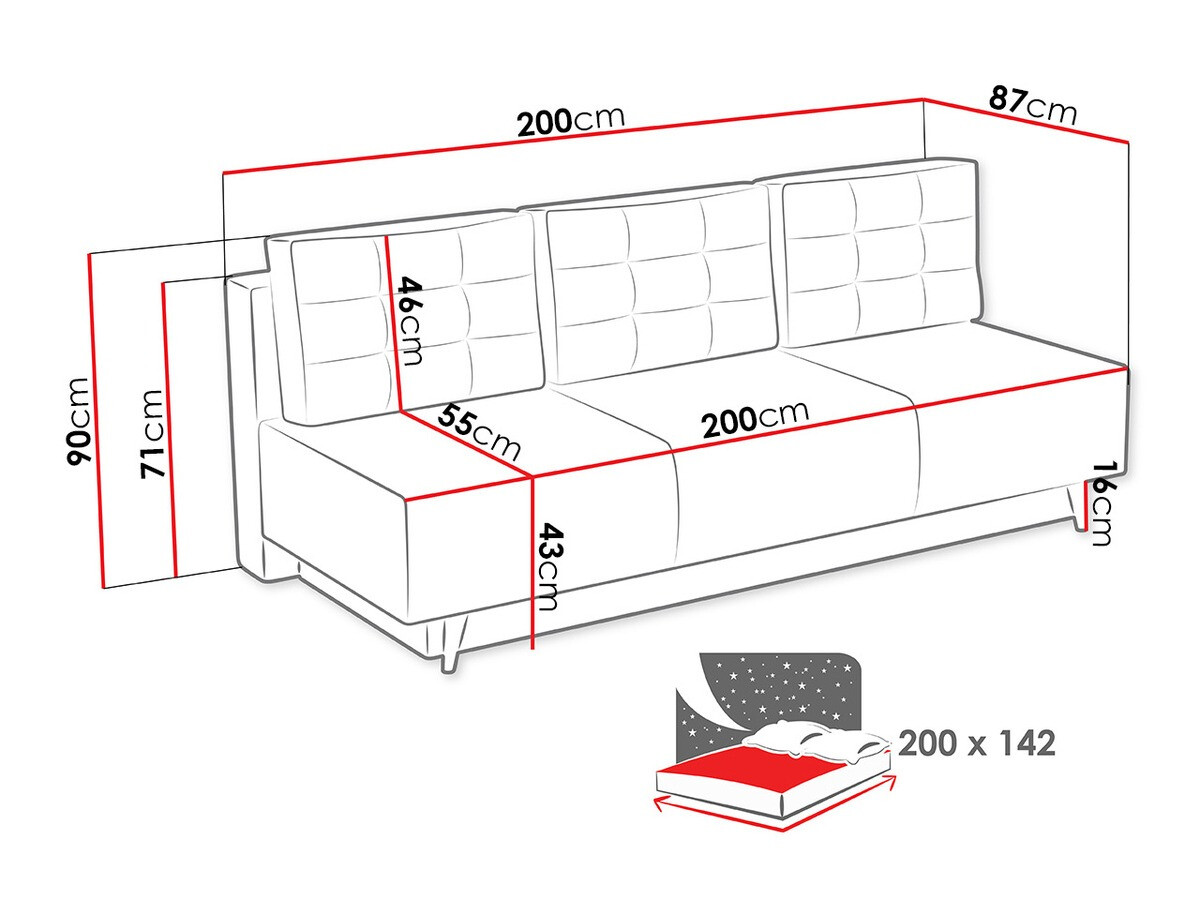 Schlafsofa Columbus 140