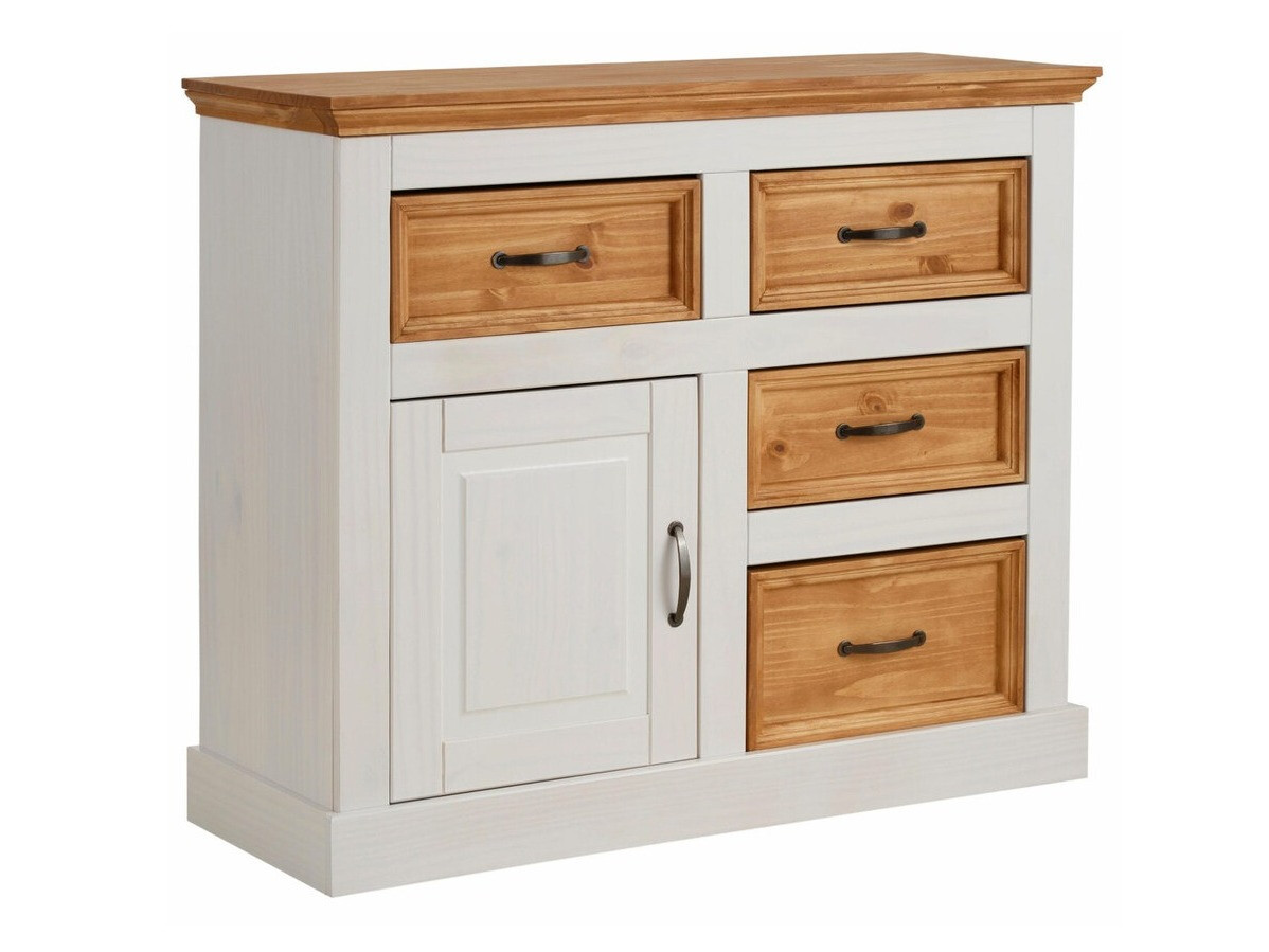 Kommoden Tolelio 100 (Weiss + Kiefernholzoptik)