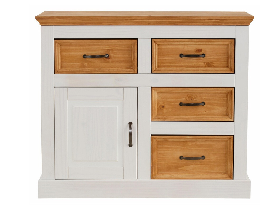 Kommoden Tolelio 100 (Weiss + Kiefernholzoptik)