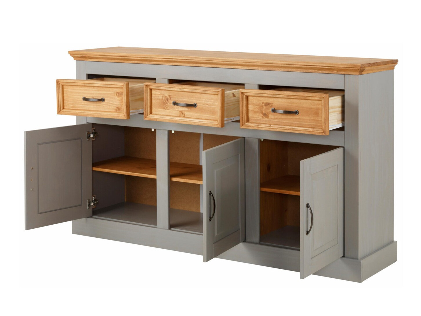 Kommoden Tolelio 101 (Grau + Kiefernholzoptik)