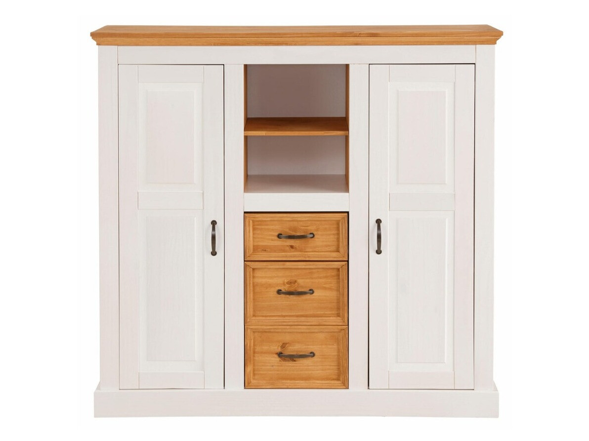 Kommoden Tolelio 104 (Weiss + Kiefernholzoptik)