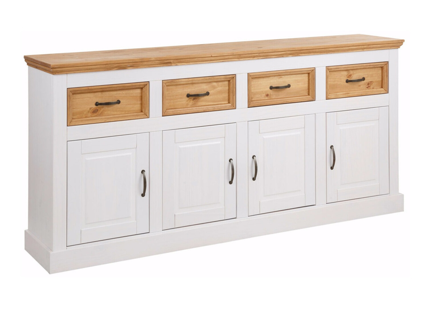 Kommoden Tolelio 106 (Weiss + Kiefernholzoptik)