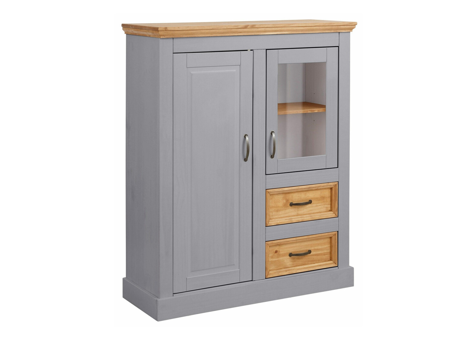 Kommoden Tolelio 108 (Grau + Kiefernholzoptik)