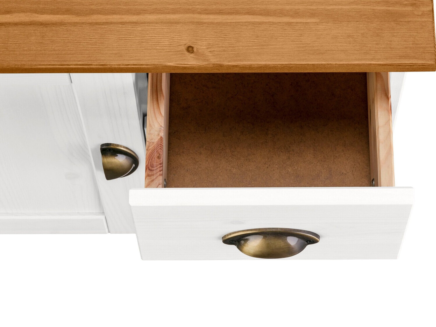 Stehender Badezimmerschrank für ein Waschbecken Serelbu 101 (Weiss + Hellbraun)