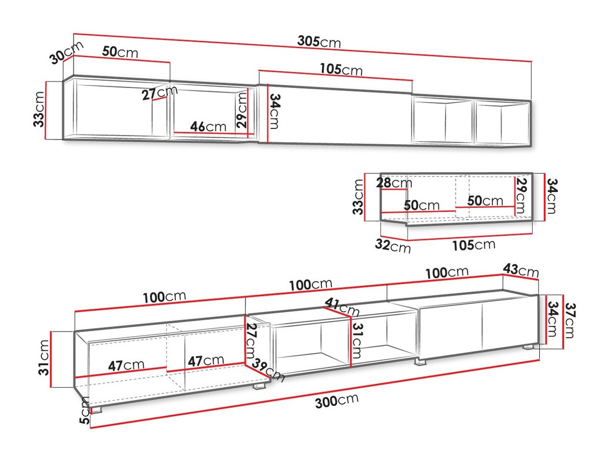 Wohnzimmer-Sets Tivdalu 146 (Schwarz + Schwarz glänzend + Artisan Eichenholzoptik)