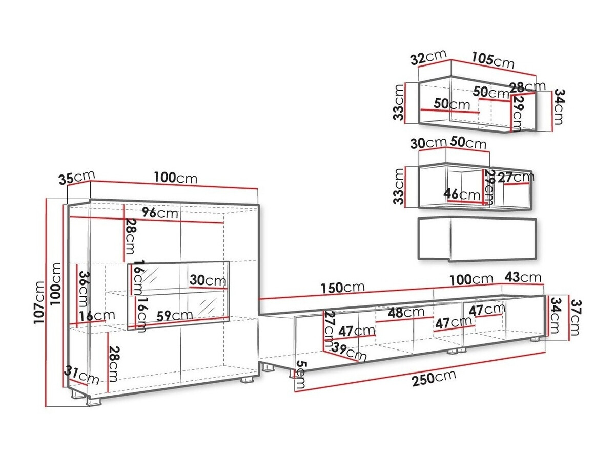 Wohnzimmer-Sets Tivdalu 148 (Schwarz + Schwarz glänzend + Artisan Eichenholzoptik)