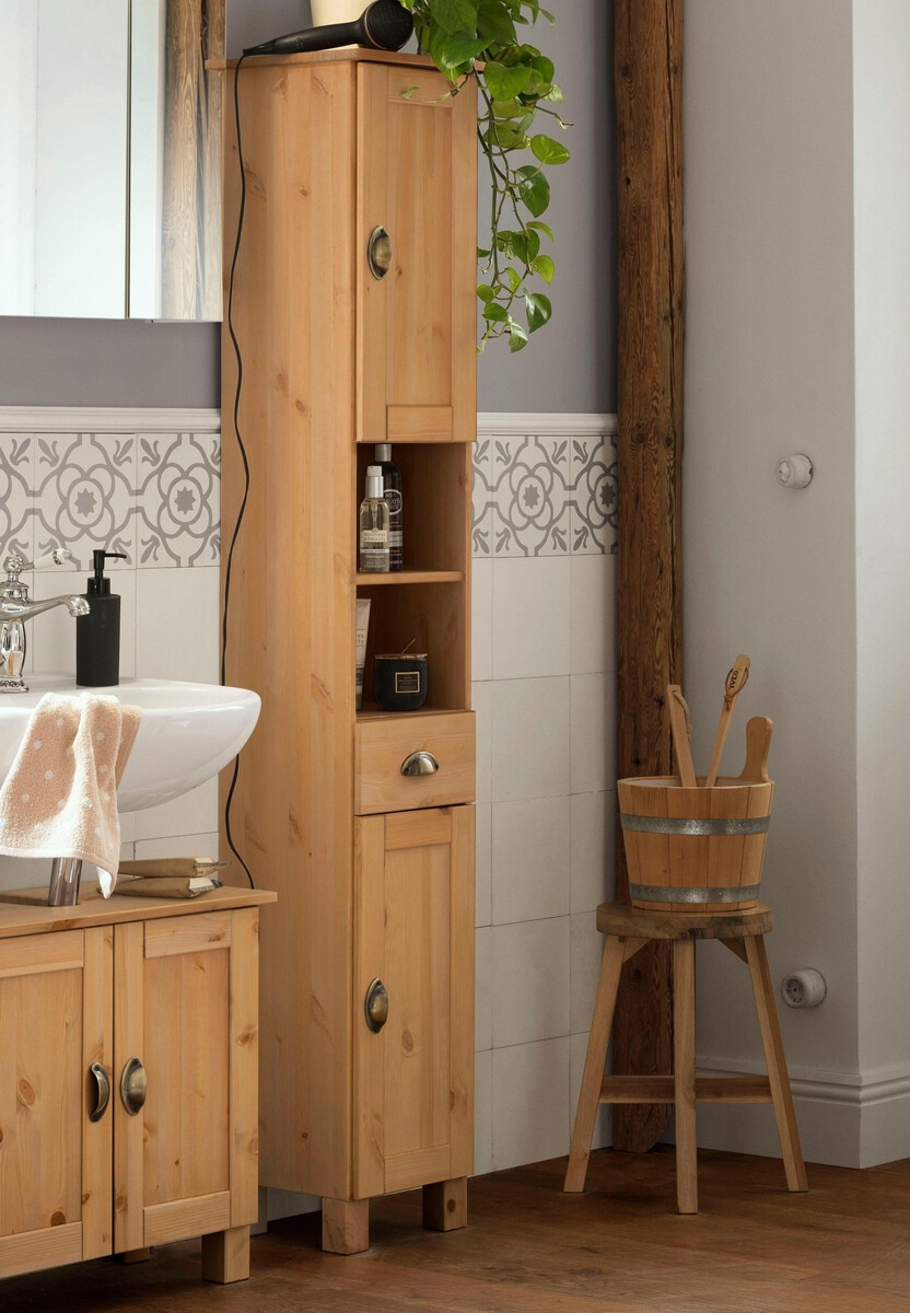 Stehender Badezimmerschrank Serelbu 107 (Hellbraun)