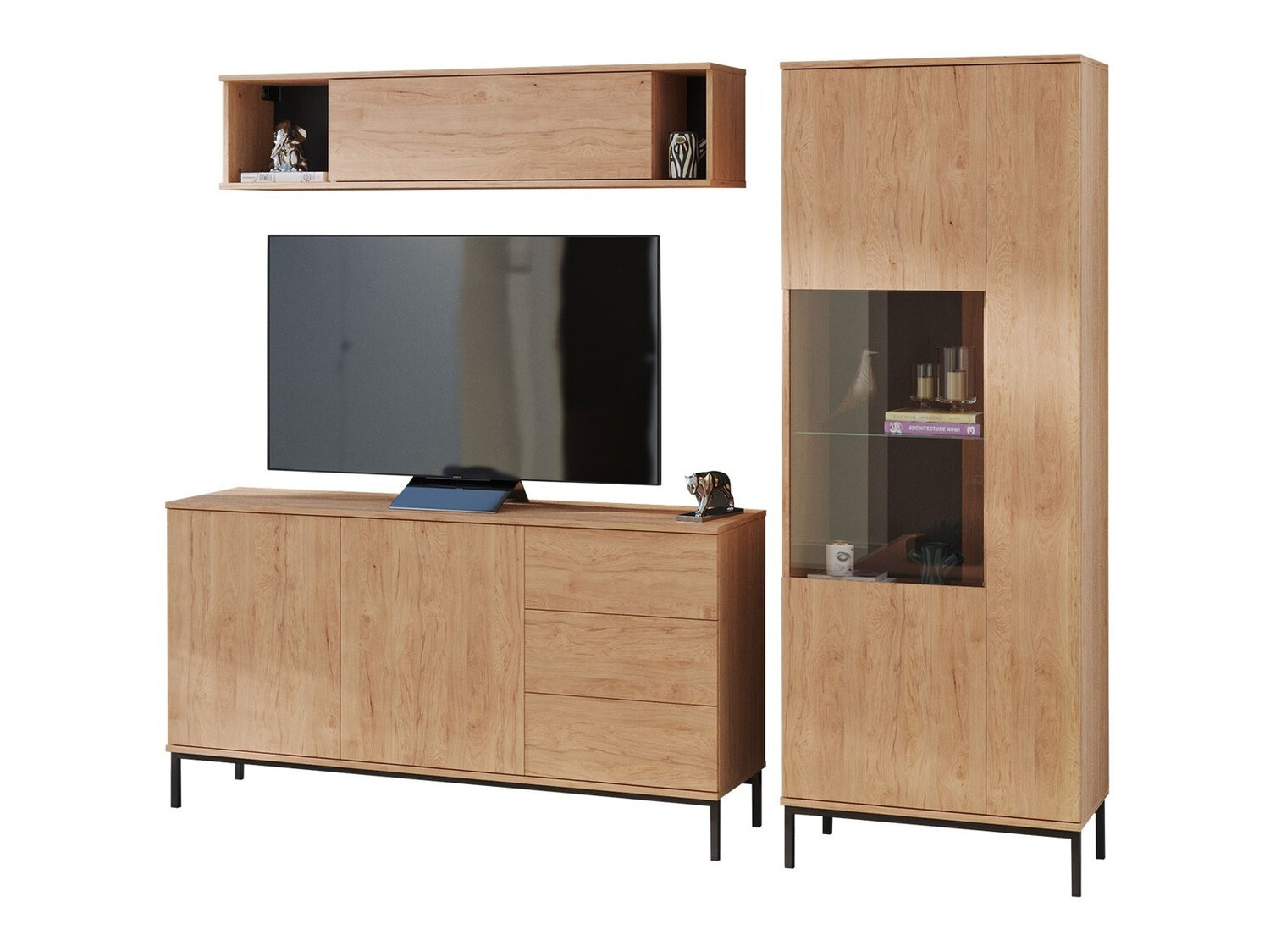 Wohnzimmer-Set Lomsore 110 (Helles Holz)