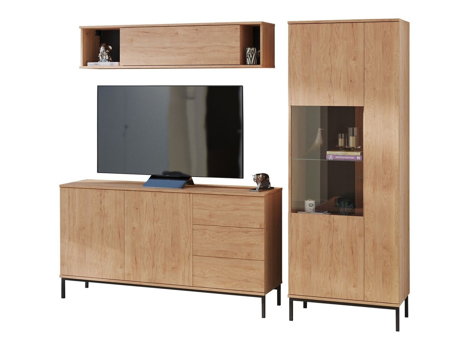Wohnzimmer-Set Lomsore 110 (Helles Holz)