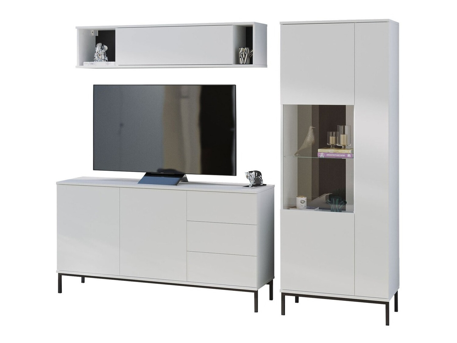 Wohnzimmer-Set Lomsore 110 (Weiss)