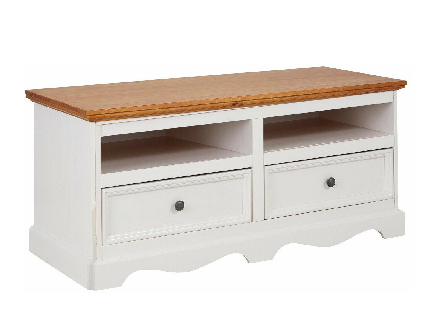 TV-Möbel Fentivo 102 (Weiss + Eichenholzoptik Honig)
