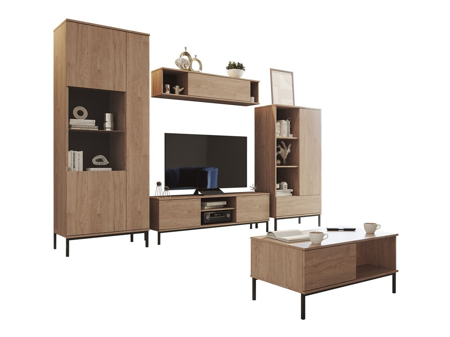 Wohnzimmer-Set Lomsore 108 (Helles Holz)
