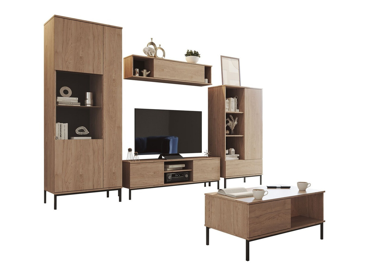 Wohnzimmer-Set Lomsore 108 (Helles Holz)