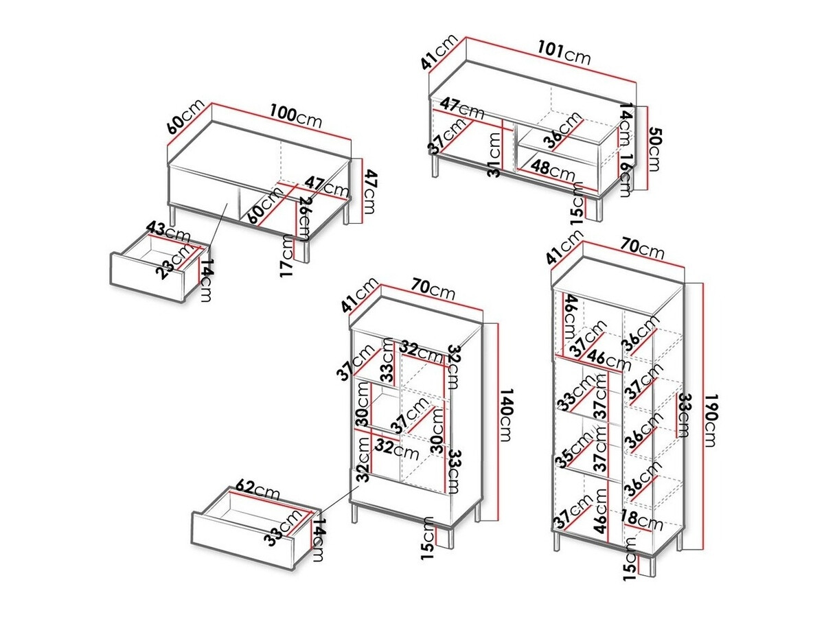 Wohnzimmer-Set Lomsore 109 (Helles Holz)