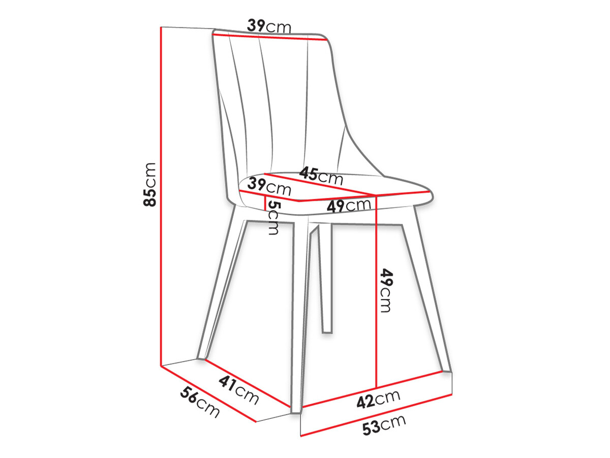 Stuhl Racine 114 (Schwarz + Magic Velvet 2225)