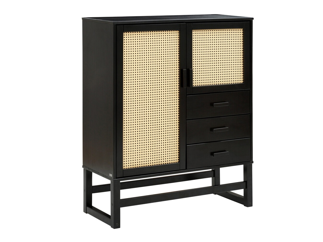 Kommode Nucalu 104 (Schwarz + Hellbraun)