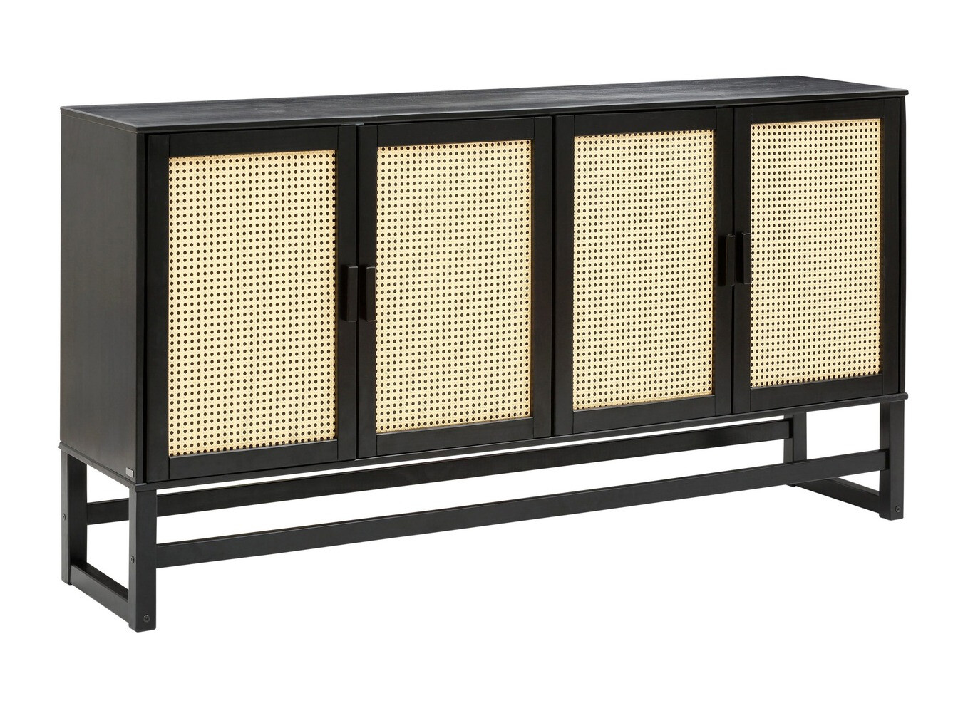 Sideboard Nucalu 107 (Schwarz + Hellbraun)