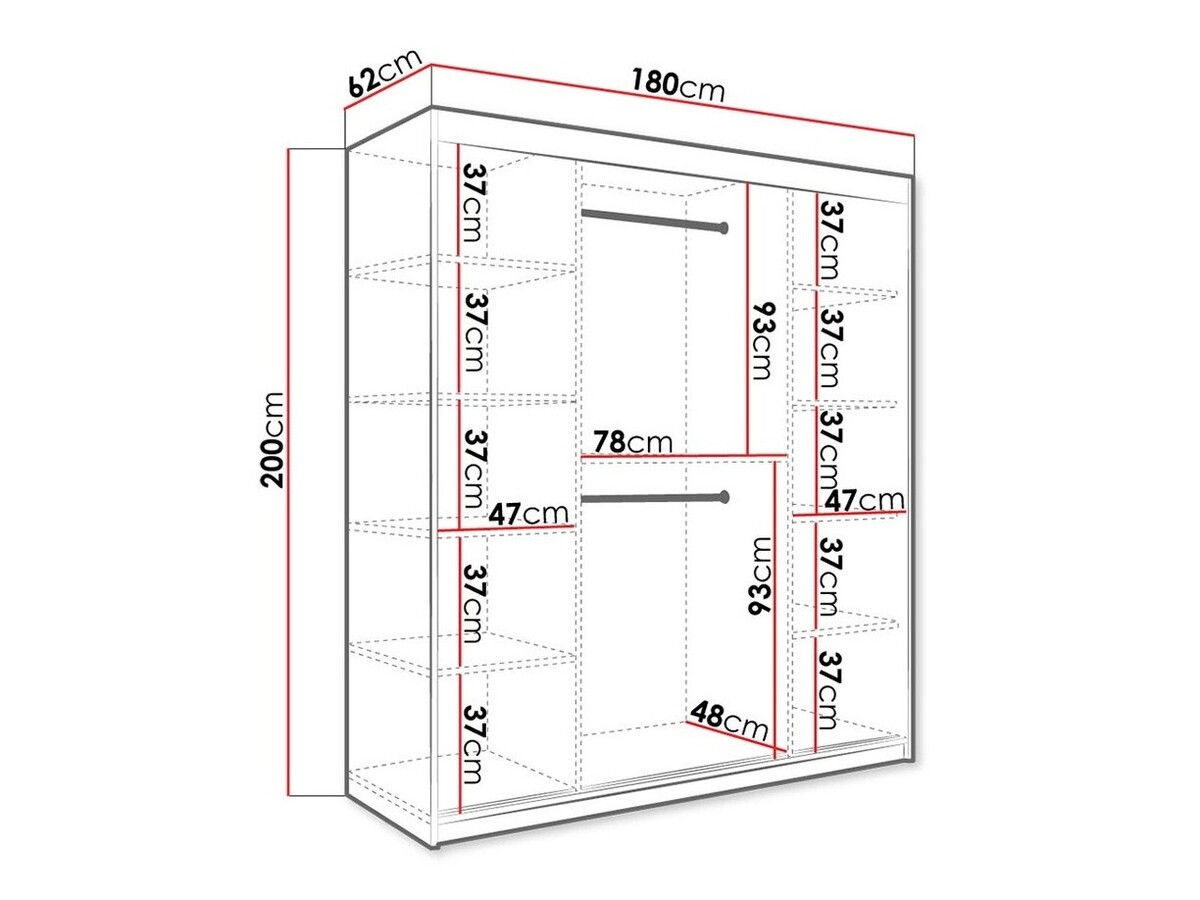 Kleiderschrank Hartford 261 (Matt weiss + Weisser Marmor)