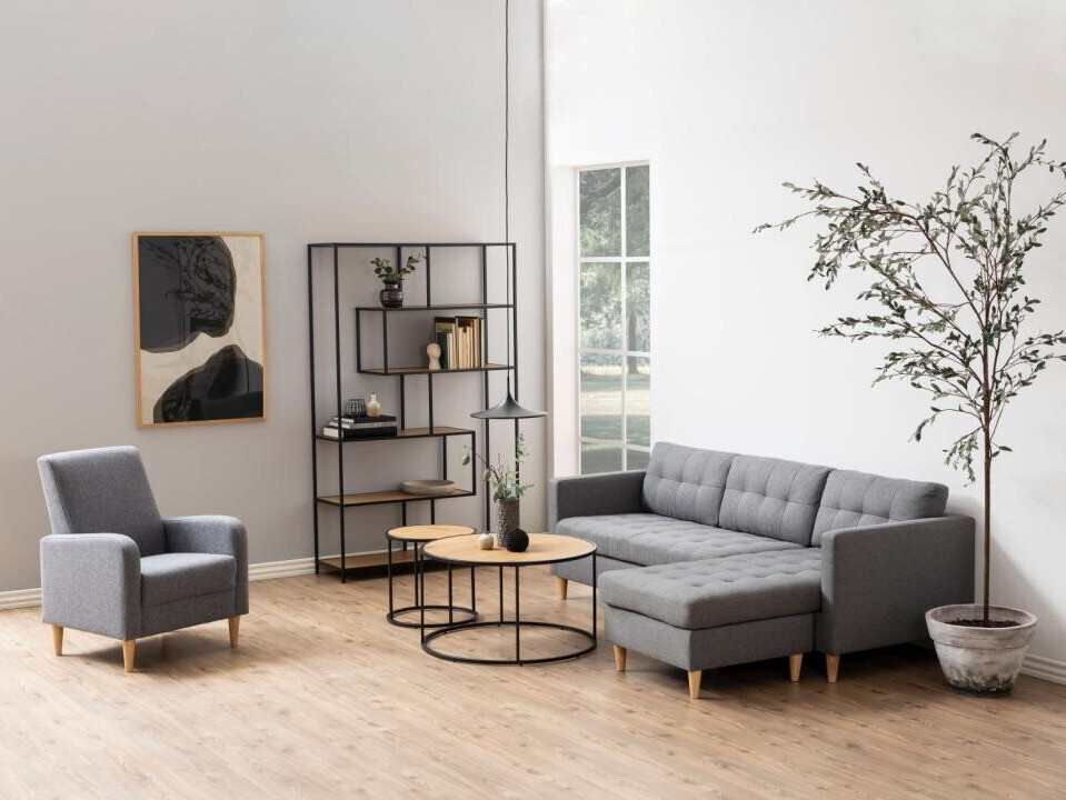 Couchtisch Norsica Sevferi 188 (Schwarz + Wildeichenholzoptik)