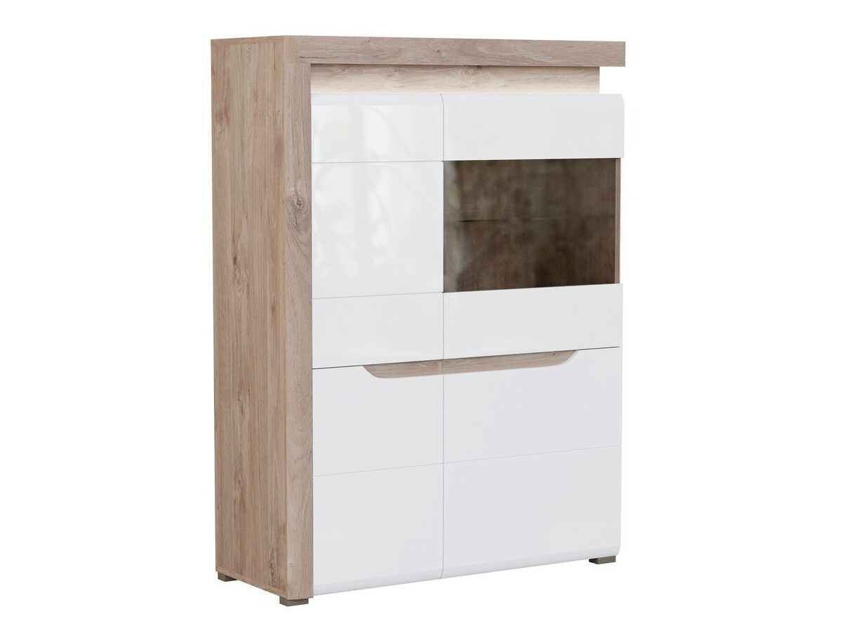 Sideboard Revelmi 104 (Eiche + Weiss glänzend)