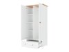 Kleiderschrank Romelbo 145 (Weiss + Eichenholzoptik)