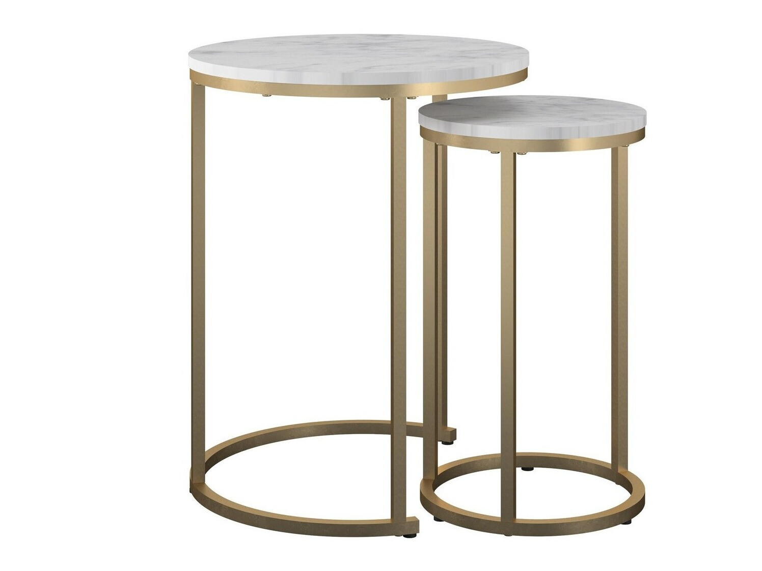 Satz beistelltische Tulsa 705 (Weisser Marmor + Gold)