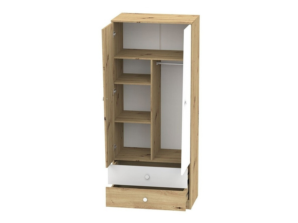 Kleiderschrank Almira 100 (Artisan-Eiche + Weiss)