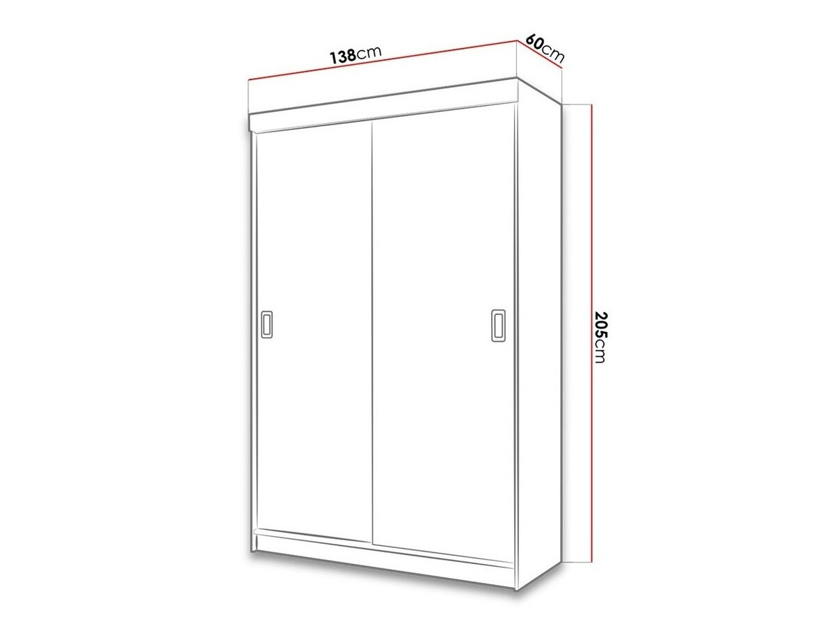 Kleiderschrank Dover 111 (Graphit + Weiss)