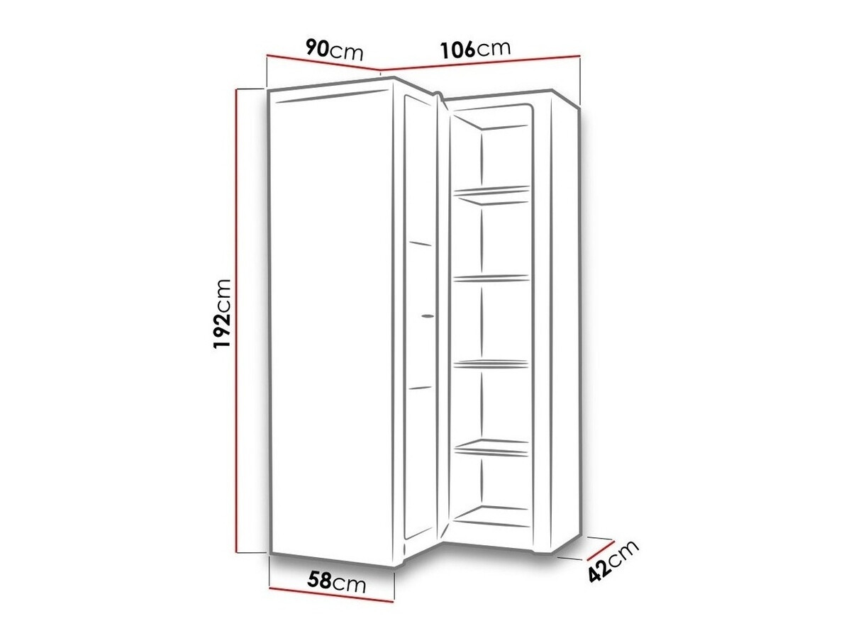Eckkleiderschrank Serfeno 110 (Eschenholz)