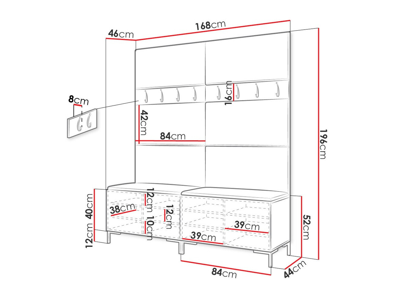 Flurgarnitur Nomal II (Weiss)