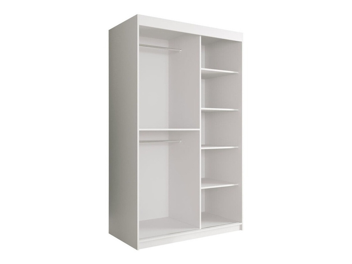 Kleiderschrank Hartford 253 (Matt weiss + Schwarzer Marmor)