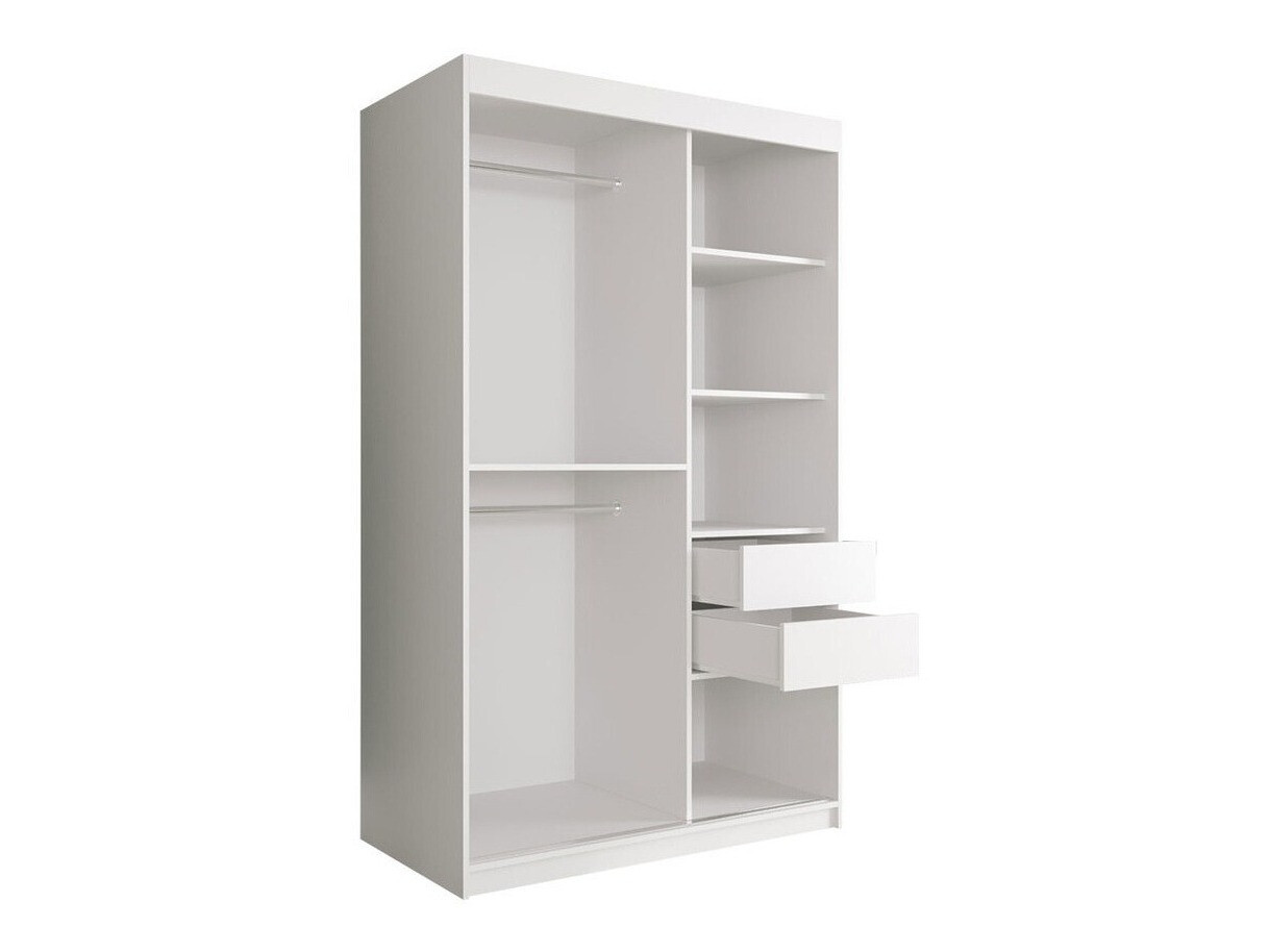 Kleiderschrank Hartford 253 (Mattschwarz + Schwarzer Marmor)