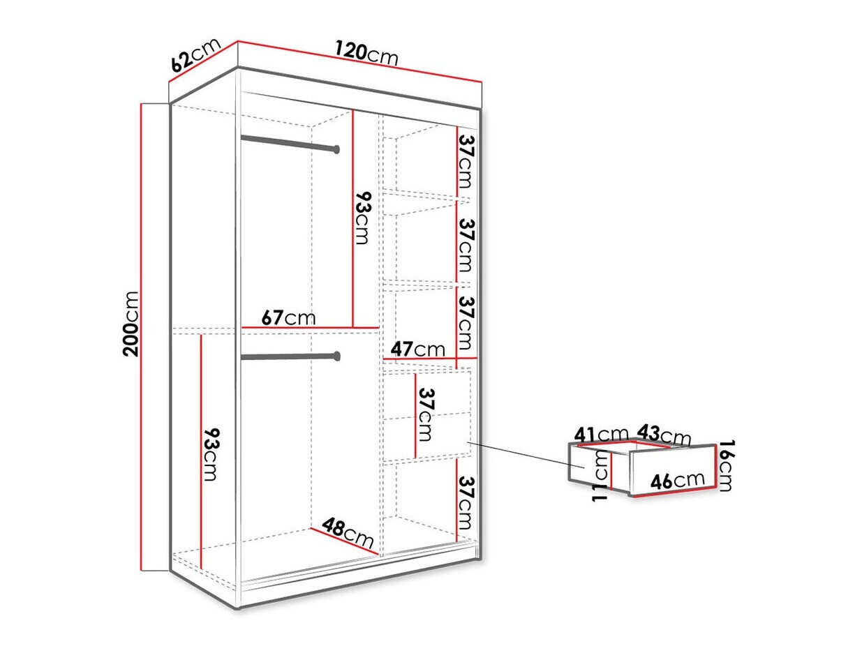 Kleiderschrank Hartford 253 (Mattschwarz + Schwarzer Marmor)