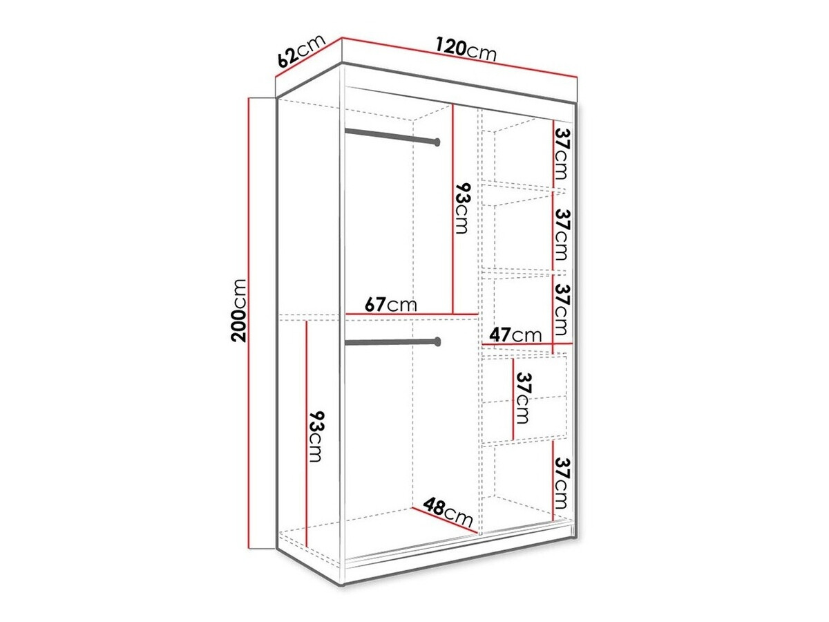 Kleiderschrank Hartford 253 (Mattschwarz + Weisser Marmor)
