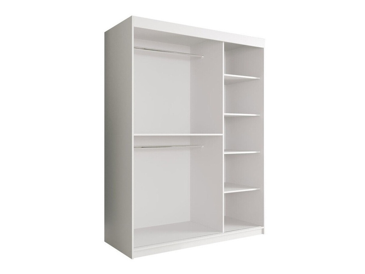 Kleiderschrank Hartford 254 (Matt weiss + Schwarzer Marmor)
