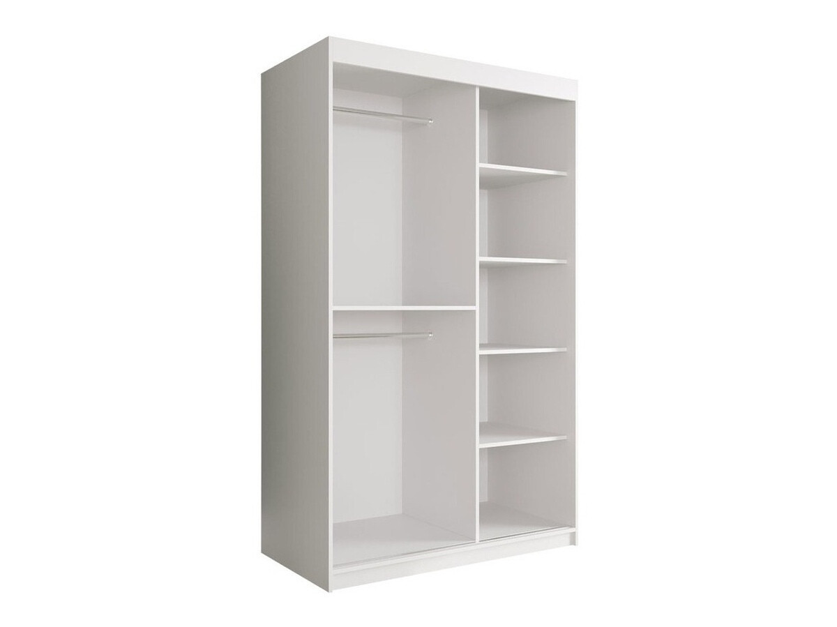 Kleiderschrank Hartford 259 (Matt weiss + Schwarzer Marmor)