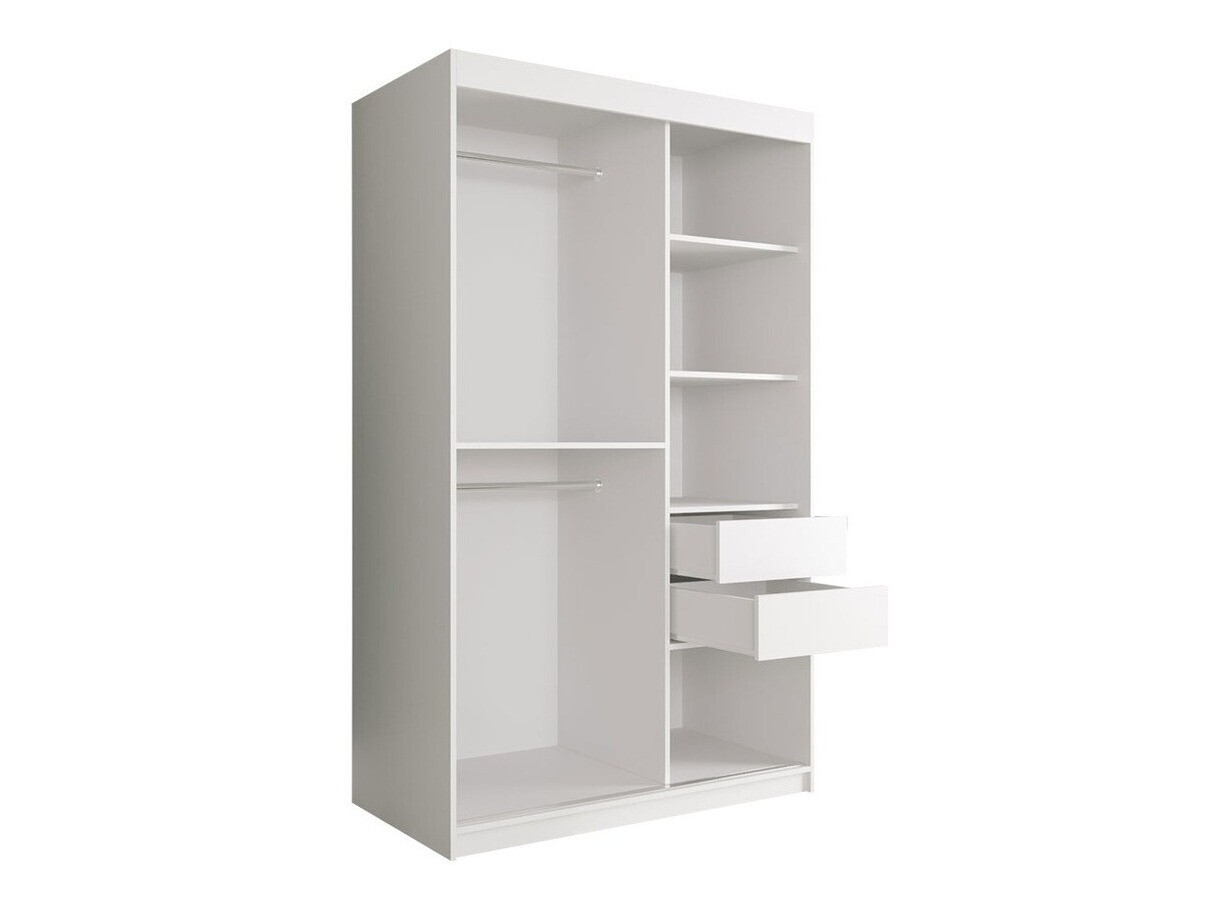 Kleiderschrank Hartford 241 (Mattschwarz + Schwarzer Marmor)