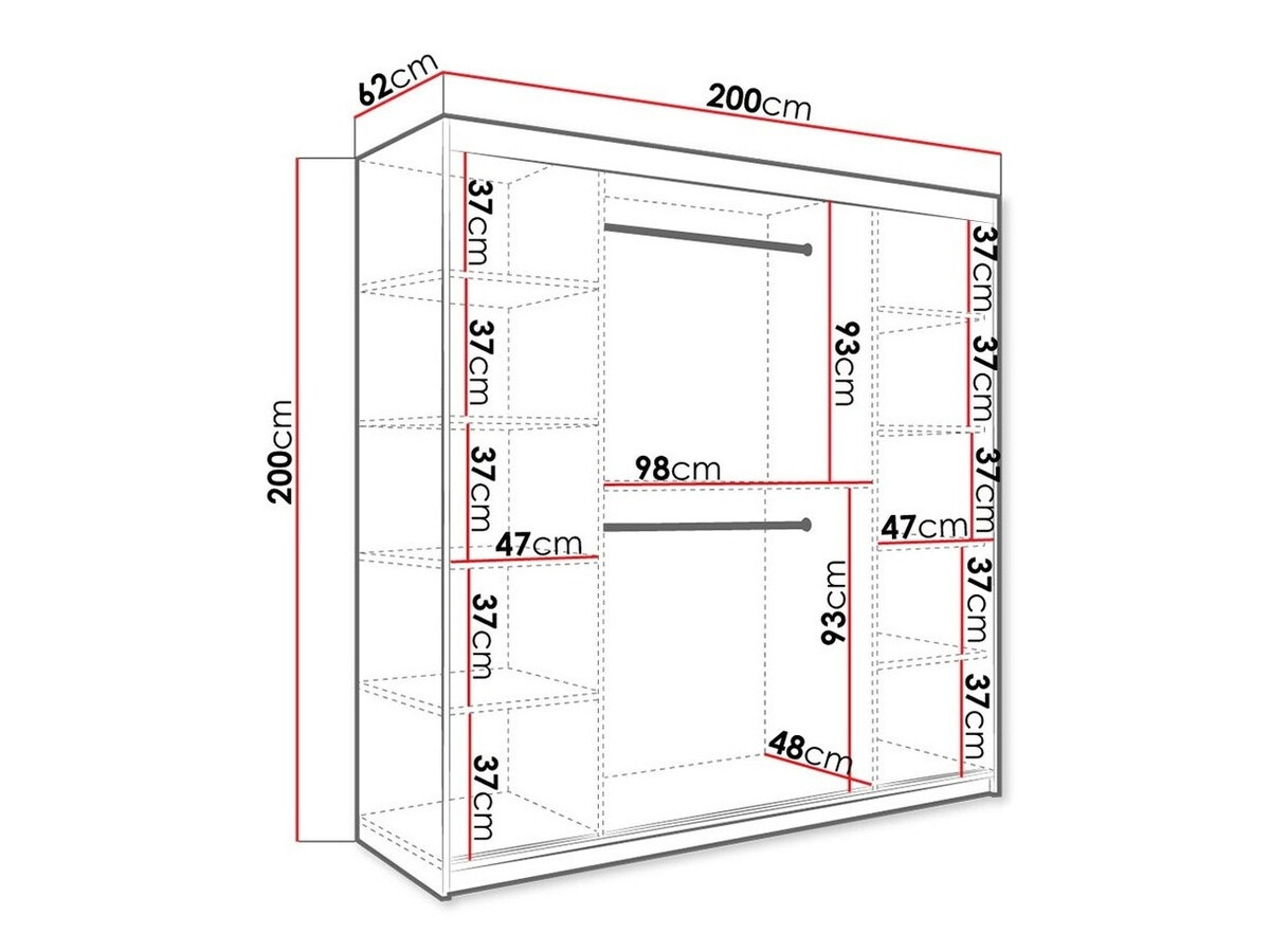 Kleiderschrank Hartford 244 (Matt weiss + Weisser Marmor)