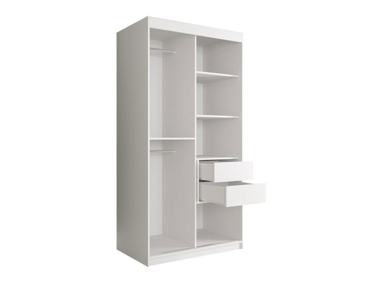 Kleiderschrank Hartford 246 (Mattschwarz + Schwarzer Marmor)