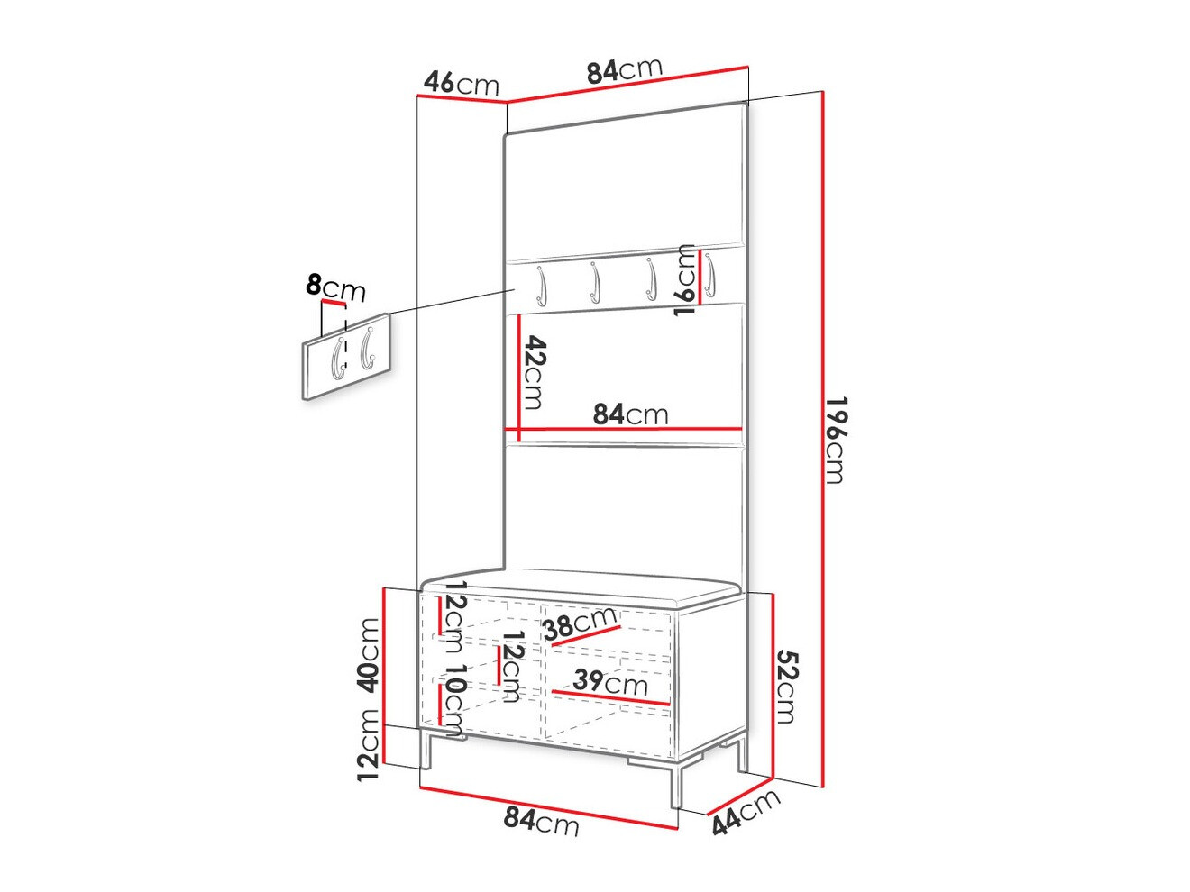 Flurgarnitur Nomal III (Öko-Leder Soft 017)