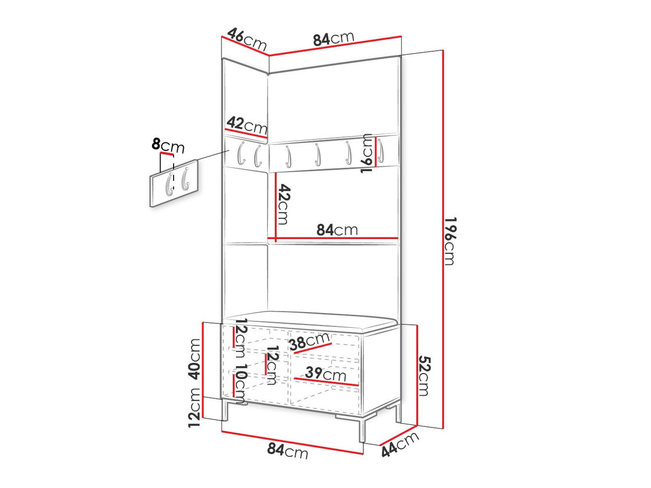 Flurgarnitur Nomal IV (Weiss)