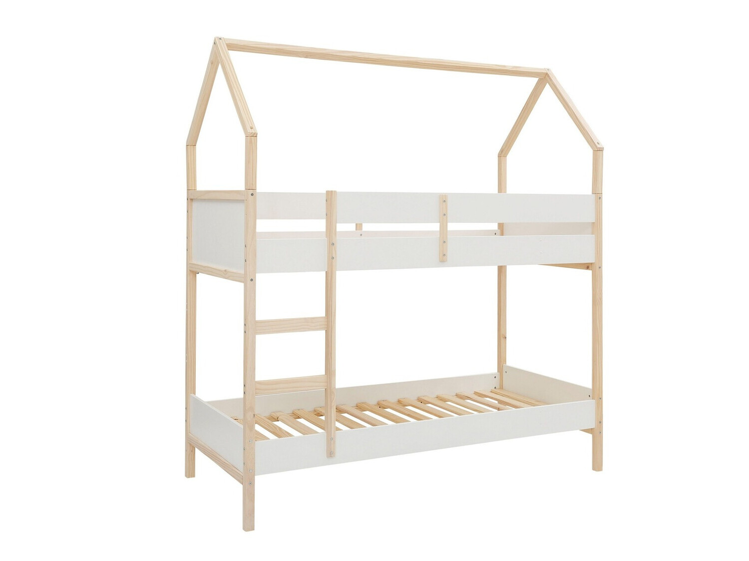 Etagenbett Fenmele 101 (Weiss + Helles Holz)