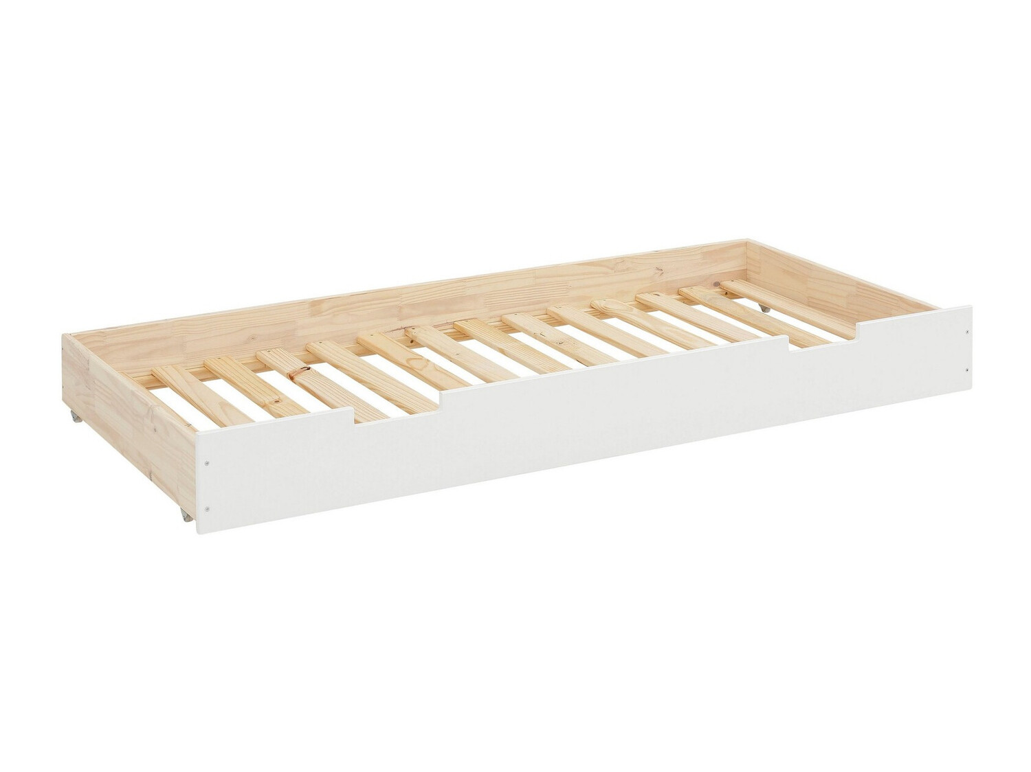 Bettwäschekasten Fenmele 105 (Weiss + Helles Holz)