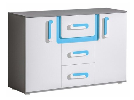 Kommoden Levtala 107 (Anthrazit + Weiss + Türkis)