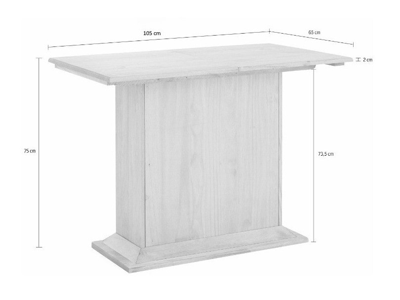 Tisch Cirfeli 102 (Weiss + Kiefernholzoptik)