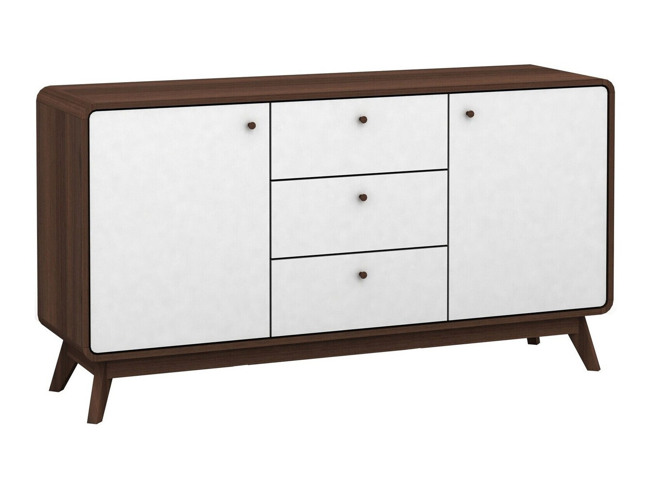 Kommode Elbtena 110 (Nussholzoptik + Weiss)