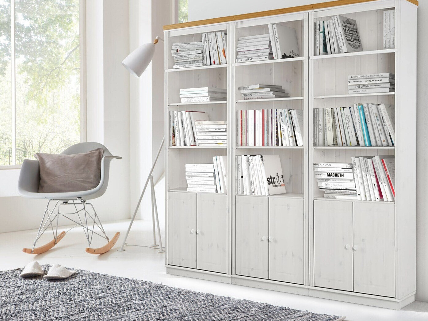 Regalset Saltoro 117 (Weiss + Eichenholzoptik Honig)